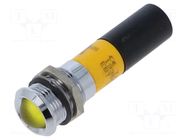 Indicator: LED; flat; yellow; 230VAC; Ø14mm; IP67; metal,plastic CML INNOVATIVE TECHNOLOGIES