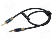 Cable; Jack 3.5mm plug,both sides; 0.5m; Plating: gold-plated VENTION