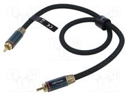 Cable; RCA plug,both sides; 0.5m; Plating: gold-plated; black VENTION