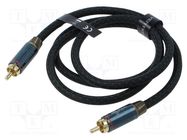 Cable; RCA plug,both sides; 1m; Plating: gold-plated; black VENTION