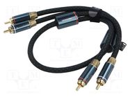 Cable; RCA plug x2,both sides; 1.5m; Plating: gold-plated; black VENTION