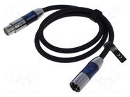 Cable; XLR male 3pin,XLR female 3pin; 3m; Plating: nickel plated VENTION