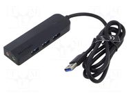 Hub USB; USB 3.0; PnP,LED status indicator; black; 1m; ABS VENTION