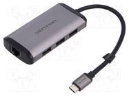 Hub USB; USB 3.0; grey; Number of ports: 6; 0.15m; Colour: black VENTION