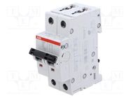 Circuit breaker; 230/400VAC; Inom: 2A; Poles: 2; Charact: C; 6kA ABB