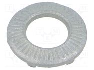 Washer; round,externally serrated; M8; D=16mm; spring steel BOSSARD