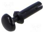 Rivet; polyamide; L.rivet: 6.4mm; Panel cutout diam: 2.1mm; black 