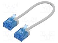 Patch cord; U/UTP; 6a; stranded; Cu; LSZH; grey; 0.15m; 32AWG Goobay