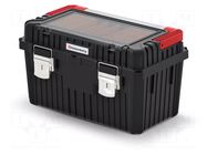 Chest; tool case; black; polymer; HEAVY; 585x360x337mm; 25kg KISTENBERG