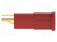 Connector: 4mm banana; 16A; 30VAC; 60VDC; red; gold-plated; crimped SCHÜTZINGER