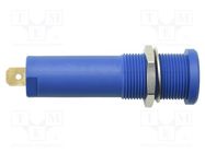 Connector: 4mm banana; socket; 16A; 6000V; blue; gold-plated SCHÜTZINGER