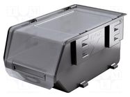 Container: cuvette; black; Cover colour: transparent; 119x77x58mm KISTENBERG