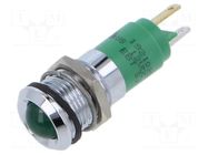 Indicator: LED; prominent; green; 12VDC; Ø14mm; connectors CML INNOVATIVE TECHNOLOGIES