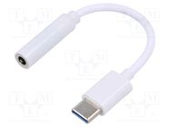 Adapter; USB 3.1; Jack 3.5mm socket,USB C plug; 0.12m; white SAVIO