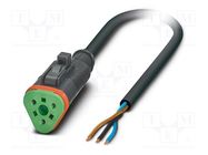 Connection lead; DT06-3S; PIN: 3; straight; 3m; plug; 48VAC; 8A; SAC PHOENIX CONTACT