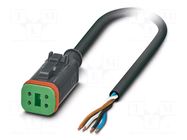 Connection lead; DT06-4S; PIN: 4; straight; 10m; plug; 48VAC; 8A; SAC PHOENIX CONTACT