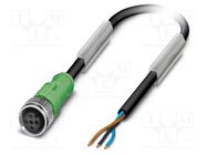 Connection lead; M12; PIN: 3; straight; 10m; plug; 250VAC; 4A; SAC PHOENIX CONTACT