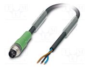 Connection lead; M8; PIN: 3; straight; 5m; plug; 60VAC; 4A; SAC; PUR PHOENIX CONTACT