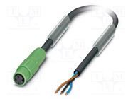 Connection lead; M8; PIN: 3; straight; 5m; plug; 60VAC; 4A; SAC; PUR PHOENIX CONTACT