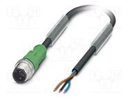 Connection lead; M12; PIN: 3; straight; 3m; plug; 250VAC; 4A; SAC PHOENIX CONTACT