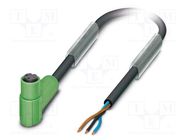 Connection lead; M8; PIN: 3; straight; 5m; plug; 60VAC; 4A; SAC; PUR PHOENIX CONTACT