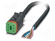 Connection lead; DT06-6S; PIN: 6; straight; 10m; plug; 48VAC; 8A; SAC PHOENIX CONTACT