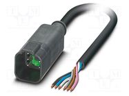 Connection lead; DT04-6P; PIN: 6; straight; 3m; plug; 48VAC; 8A; SAC PHOENIX CONTACT