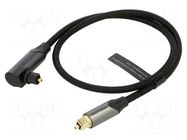 Cable; Toslink plug,Toslink plug angled; 0.5m; black; PVC VENTION