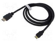 Cable; HDMI plug,mini HDMI plug; PVC; HDCP 2.2,HDMI 2.0; black GOOBAY
