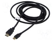 Cable; HDMI plug,mini HDMI plug; PVC; HDCP 2.2,HDMI 2.0; Len: 3m GOOBAY