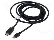 Cable; HDCP 2.2,HDMI 2.0; HDMI plug,mini HDMI plug; PVC; Len: 5m Goobay