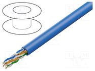 Wire; U/UTP; 4x2x24AWG; wire; CCA; PVC; blue; 305m; Øcable: 5.2mm LANBERG