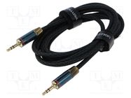 Cable; Jack 3.5mm plug,both sides; 2m; Plating: gold-plated VENTION