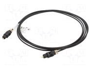 Cable; Toslink plug,both sides; 2m; Connector colour: black LANBERG