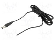 Cable; 2x0.5mm2; DC 5,5/2,1 plug; straight; black-gray,black POS