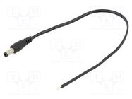 Cable; 2x0.5mm2; DC 5,5/2,5 plug; straight; black-gray,black POS