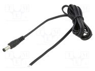 Cable; 2x0.5mm2; DC 5,5/2,5 plug; straight; black-gray,black POS