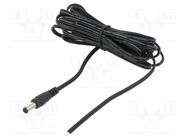 Cable; 2x0.5mm2; DC 5,5/2,5 plug; straight; black-gray,black; 3m POS