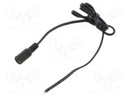 Cable; 2x0.5mm2; DC 5,5/2,1 socket; straight; black-gray,black POS