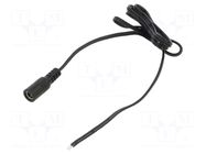 Cable; 2x0.5mm2; DC 5,5/2,1 socket; straight; black-grey,black POS