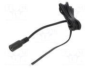 Cable; 2x0.5mm2; DC 5,5/2,1 socket; straight; black-grey,black POS