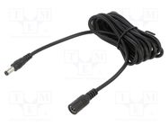 Cable; 2x0.5mm2; DC 5,5/2,1 plug,DC 5,5/2,1 socket; straight POS