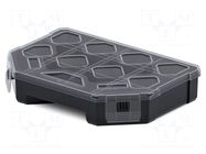 Container: collective; with partitions; black; 195x142x40mm KISTENBERG