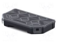 Container: collective; with partitions; black; 243x142x40mm KISTENBERG