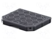 Container: collective; with partitions; black; 284x243x40mm KISTENBERG