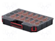 Container: collective; with partitions; black; low; 390x284x60mm KISTENBERG