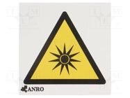 Safety sign; warning; self-adhesive folie; W: 50mm; H: 50mm ANRO