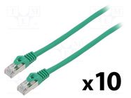 Patch cord; F/UTP; 6; stranded; CCA; PVC; green; 0.25m; 26AWG; 10pcs. LANBERG