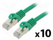 Patch cord; F/UTP; 6; stranded; CCA; PVC; green; 0.5m; 26AWG; Cores: 8 LANBERG