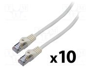 Patch cord; F/UTP; 6; stranded; CCA; PVC; white; 0.5m; 26AWG; Cores: 8 LANBERG